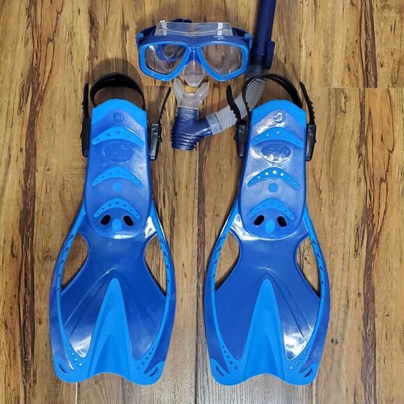 Speedo Snorkel Set Mask, Snorkel, & Fin Set Junior L/XL Dive Water Swimming - Picture 9 of 13